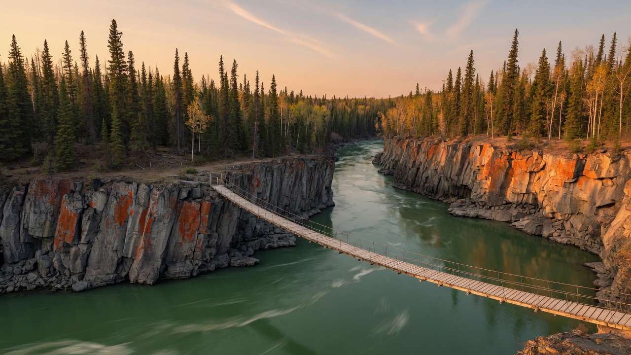 Miles Canyon on the Yukon River near Whitehorse, Yukon